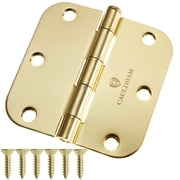 Cauldham 12 Pack Heavy-Duty 3-1/2" Interior Door Hinges with 5/8" Radius Corners - Brass