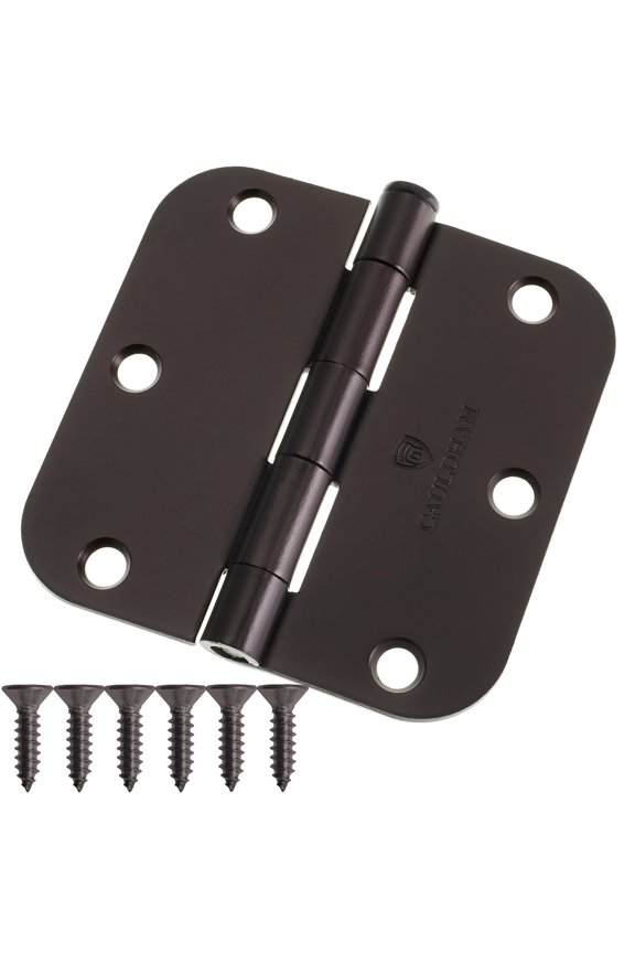 (12 Pack) Heavy-Duty 3-1/2" Interior Door Hinges with 5/8" Radius Corners - Oil Rubbed Bronze