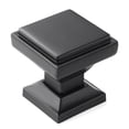 thumbnail image 1 of Cauldham 5 Pack Solid Kitchen Cabinet Knobs Pulls (1-1/8" Square) - Transitional Dresser Drawer/Door Hardware - Style S685 - Matte Black, 1 of 5