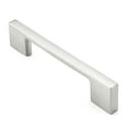 thumbnail image 1 of Cauldham 5 Pack Solid Kitchen Cabinet Pulls Handles (3-5/8" Hole Centers) - Modern Thin Profile Drawer/Door Hardware - Style M255 - Satin Nickel, 1 of 5