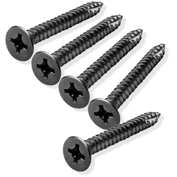 Cauldham Black Wood Screws #9 x 1-1/2 Inch for Door Hinges - 25 pack
