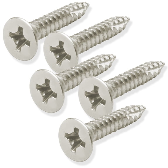 Cauldham Satin Nickel Wood Screws #9 x 1 Inch for Door Hinges - 25 pack