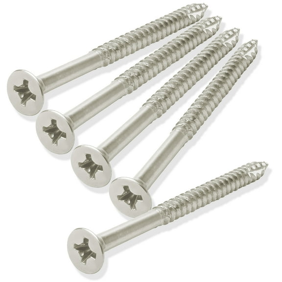 Cauldham Satin Nickel Wood Screws #9 x 2-1/4 Inch for Door Hinges - 25 pack