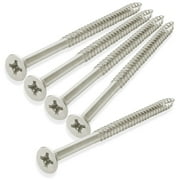 Cauldham Satin Nickel Wood Screws #9 x 3 Inch for Door Hinges - 25 pack