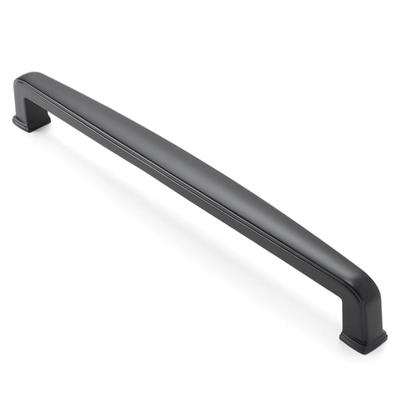 Cauldham 5 Pack Solid Kitchen Cabinet Handles (7-1/2" Hole Centers) - Drawer/Door Hardware - Style T765 - Matte Black
