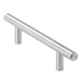 thumbnail image 1 of Cauldham Solid Stainless Steel Euro Style Cabinet Pull Handle - 6" Long Brushed Nickel Design 3-3/4" (96mm) Hole Centers - Pack of 10, 1 of 6