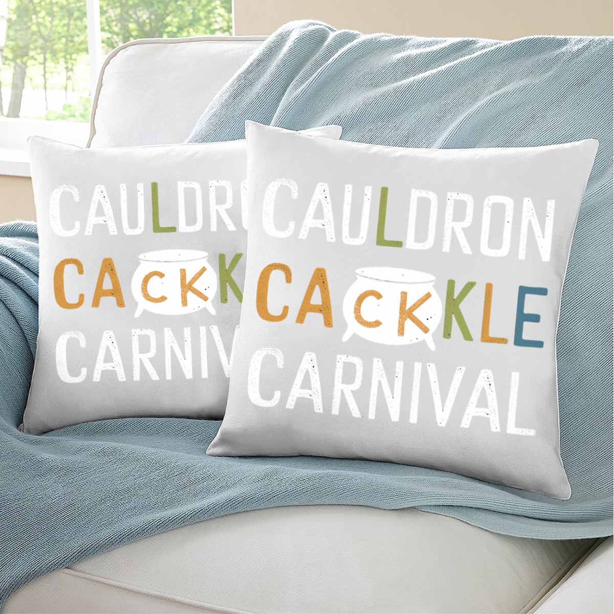 Cauldron Cackle Carnival Halloween Costume pillows case 18x18 set of 2