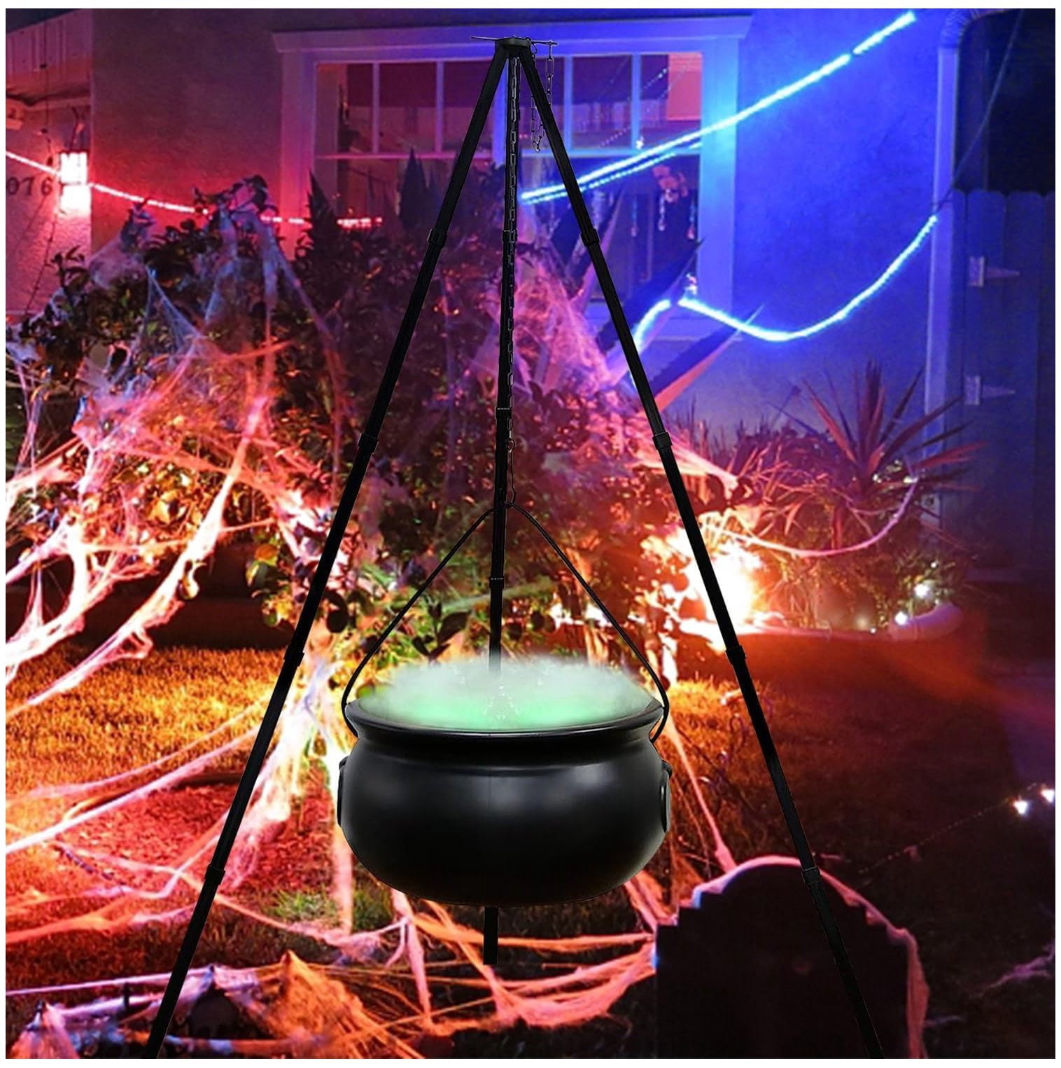Cauldron Decorations Outdoor Large Witches Cauldron on Tripod with