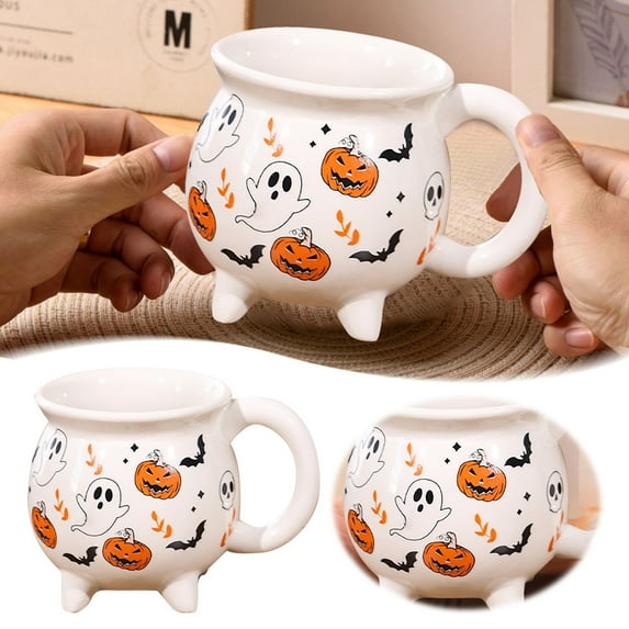 Cauldron Mug Ceramic Witch Mug Cauldron Kettle Cauldron Cups Drinkware Halloween Party Decoration Supplies