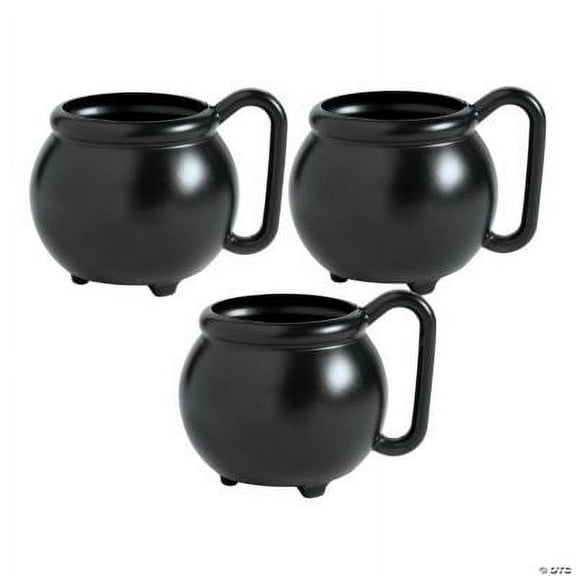 Cauldron Plastic Mugs - 12 Ct., Halloween, Party Supplies, 12 Pieces