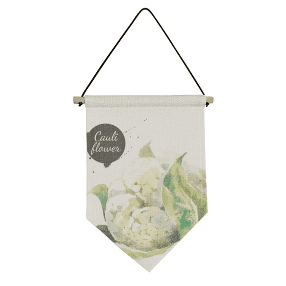 Cauliflower Vegetable Tasty Healthy Watercolor Canvas Flag Hanging Wall Art Decor Banner