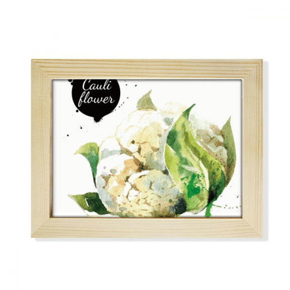 Cauliflower Vegetable Tasty Healthy Watercolor Desktop Photo Frame Picture Art Decoration Painting 6x8 inch