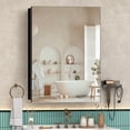 thumbnail image 1 of Caulitar 32x24 inch Bathroom Mirror Cabinet with 2 Shelves, Wall Mounted Medicine Cabinet, Aluminum Alloy Frame, 1 of 9