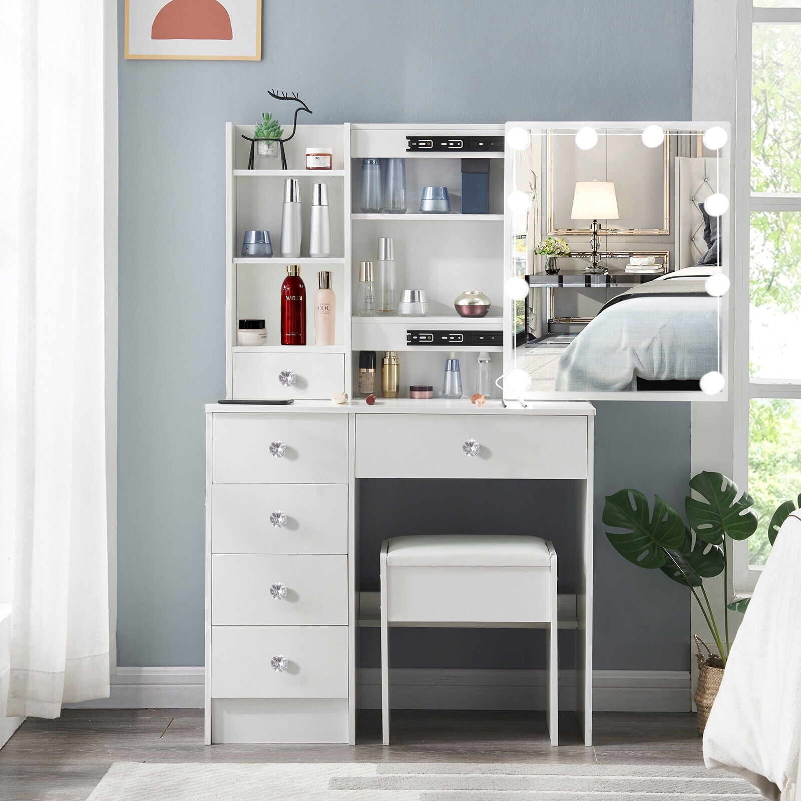 Thalia Vanity With Light Bulbs Boahaus, 49 OFF