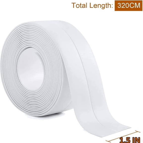 Caulk Strip,Self-Adhesive Caulking Tape,White PVC Waterproof Mildew Tape,Sealing Type Caulking Tool-Bathroom Caulking,Edge Repair Tape