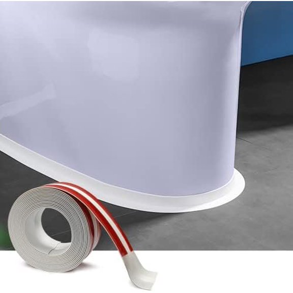 Caulk Tape for Bath and Kitchen, Self Adhesive Caulking Strip for Toilet Base, White Caulk Tape for Bottom of Toilet, Tub Surround, Kitchen Countertop