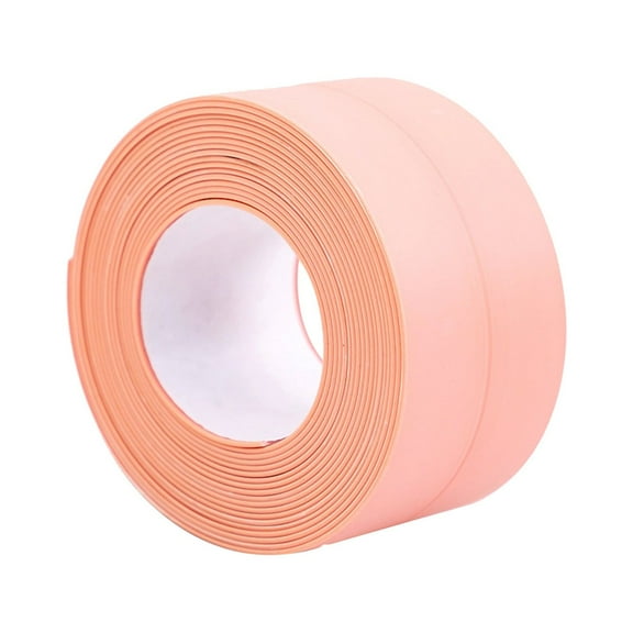 Caulk Tape,Drywall Tape,10.5Ft*1.5In Self Adhesive Bathroom Wallpaper Kitchen Tape Corner Line Paste,Bathtub Wall Sealing Caulk Strip Tape, PE Self-Adhesive Decorative Sealing Tape(Pink)