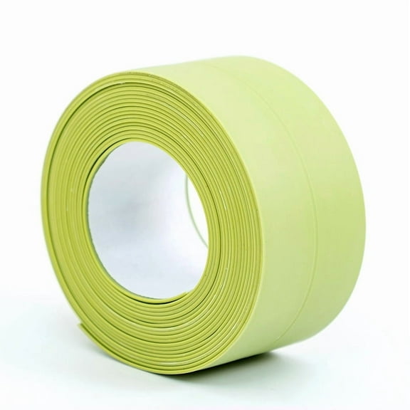 Caulk Tape - Self Adhesive Waterproof Sealant Strip for Bathroom, Kitchen, Sink, Tub, Shower, Bathtub & Toilet Edge Protection - Easy Peel (Green, 1 Roll)
