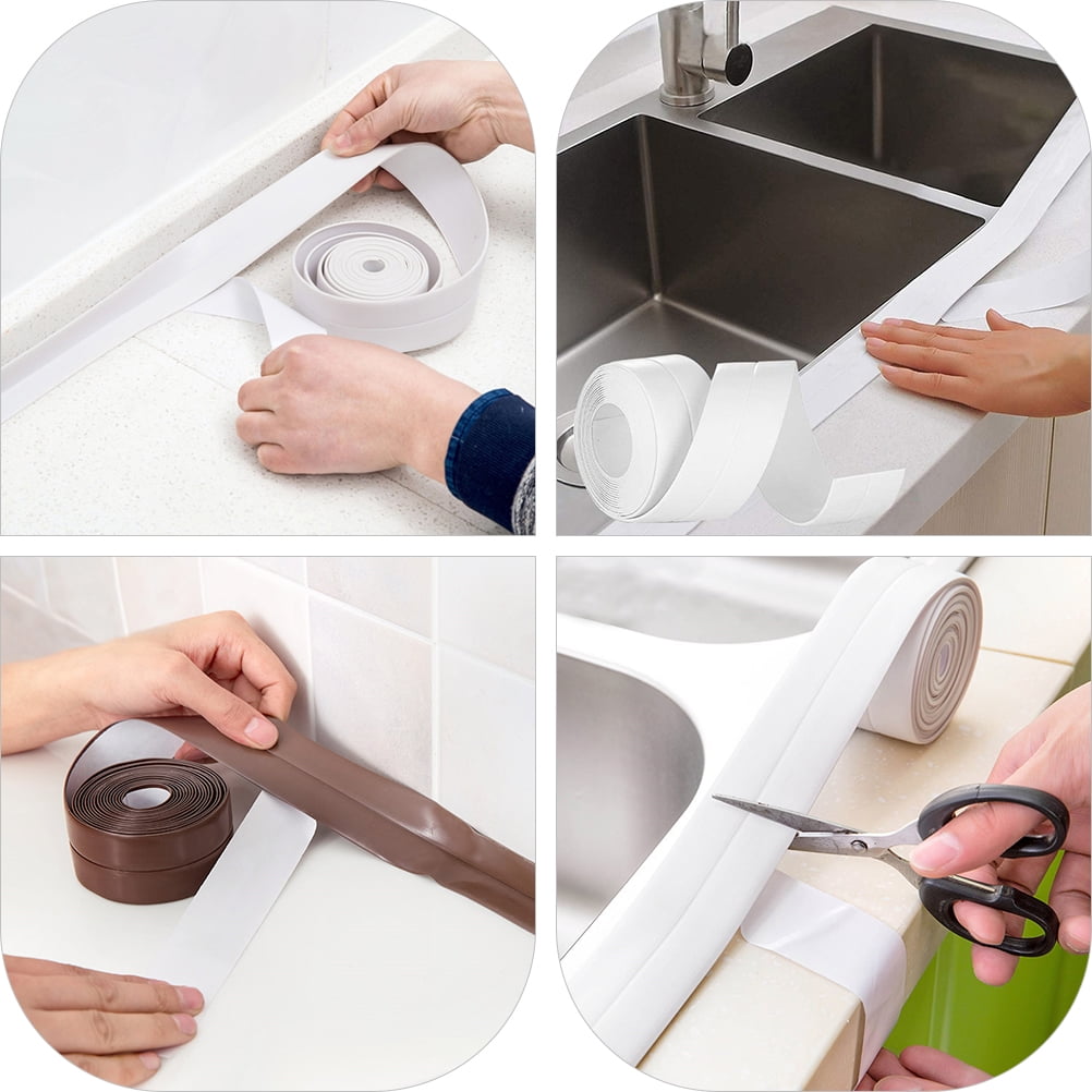 Caulk Tape Strip Sealant Adhesive Sealing Toilet Bathroom Bath Pvc Self Kitchen Sink Waterproof