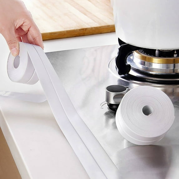 Caulk Tape,Toilet Caulk Strip,Decorative White Caulk Tape Caulking Tape Self-Adhesive Waterproof Sealing Tape,Professional Seam Strips,Toilet Base Sealer Strip Toilet Caulk Strips, 3.15x1.18"