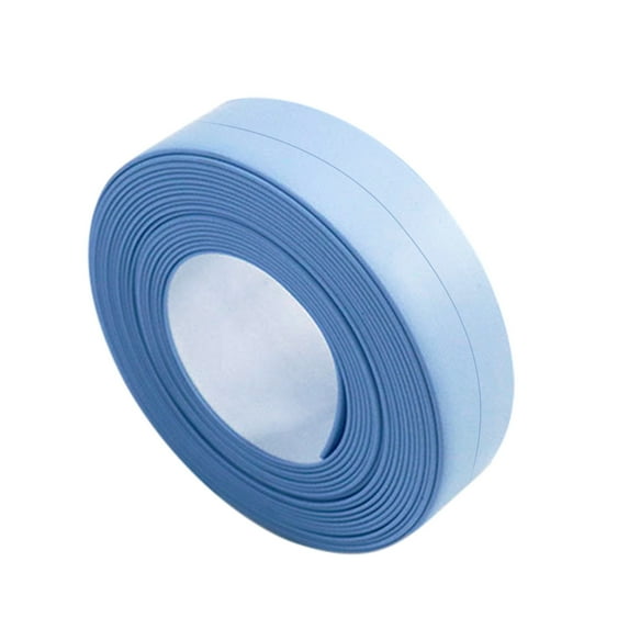Caulk Tape Waterproof Self Adhesive,Shower Door Bottom Seal,White Caulking Strip for Waterproof Trim in Toilet,Kitchen and Walls,Kitchen Sink Splash Guard,Home Improvement Caulking Tool(Blue)