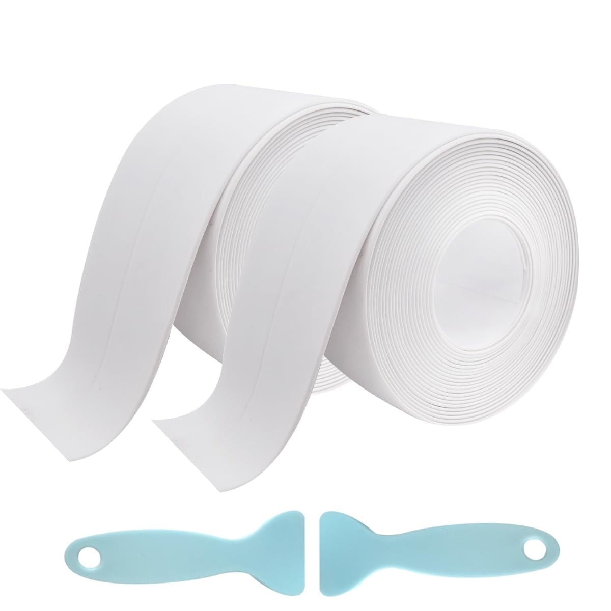 Caulk Tape White 2 Pack Waterproof Tape for Shower Toilet and Kitchen