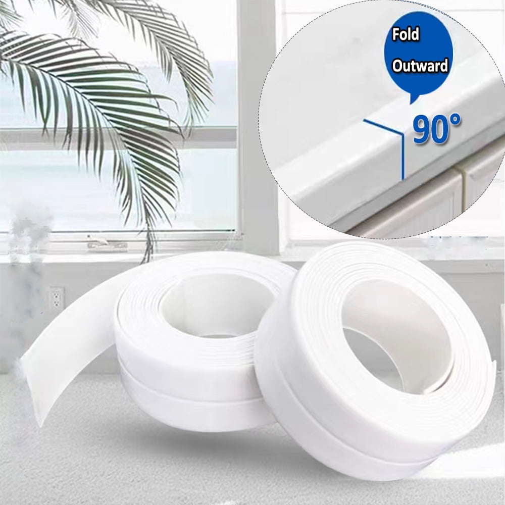 Caulk Tape, White PVC Waterproof Self Adhesive Sealing Tape, for