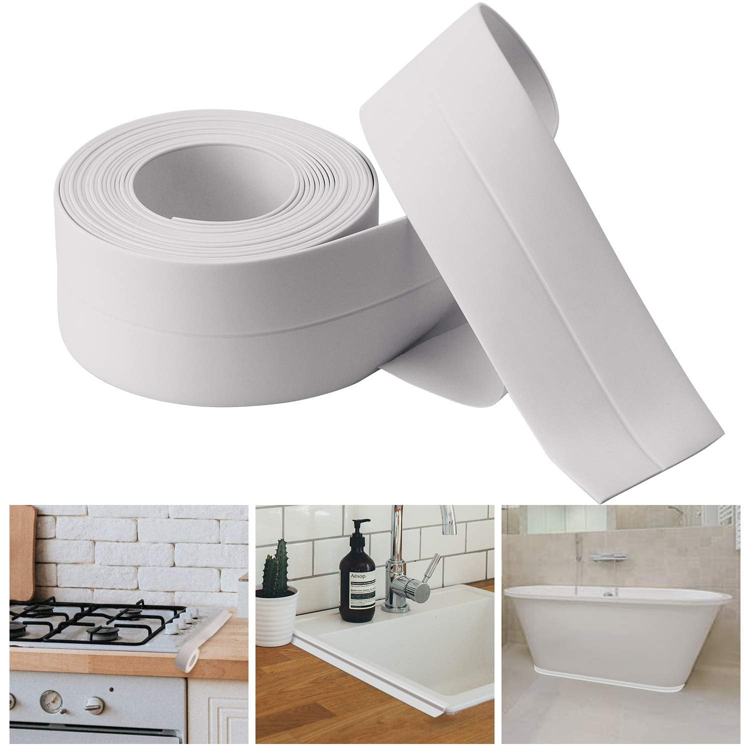 Caulk Tape for Bath & Kitchen Sealant Strip Self Strip for Tub/Wall
