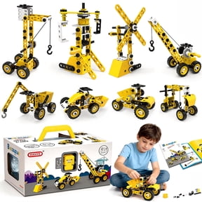Caunedy 8-in-1 Stem Building Kit Toys Set,Puzzle Building Blocks,DIY Learning Construction Excavator Toys Gifts for 3-10 Years Old Boys Girls