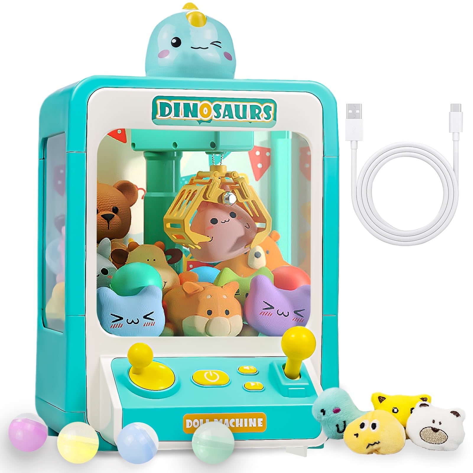 Caunedy Claw Machine ,Candy Vending Prize Machine Dispenser with LED Light & Adjustable Sound,Christmas Birthday Gift for Boys Girls Age 3+