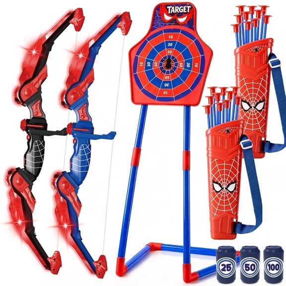 Caunedy Spider Bow and Arrow Set for Kids,Archery Toy with Suction Arrows, Target and Stand,Indoor & Outdoor Toys Gifts for 3-12