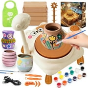 Sunforu Pottery Wheel for Kids, Art and Crafts for Beginner, STEM Painting and Clay Kits Gift for Girl Boy, Birthday Toy
