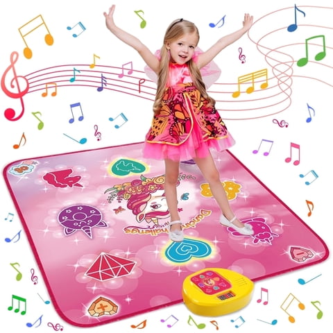 Sunforu Unicorn Dance Mat Toys for 3-12 Year Old Girls, 6 Game Modes Educational Musical Dance Pad,Christmas Birthday Gifts for Kids