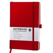 Cauoiy A5 Notebook 80GSM,192 Pages,Pocket Notebook,Black Journal,Lined Journal,Hardback Notebook,Hardcover Executive Notebooks,Soft Cover Journal,Thick Paper Faux Leather Classic Writing Notebook(Red)