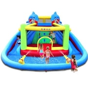 Causeair Inflatable Bounce House with Slide, Splash Pool, Double Cannon, Heavy-Duty Blower, Water Park for Kids