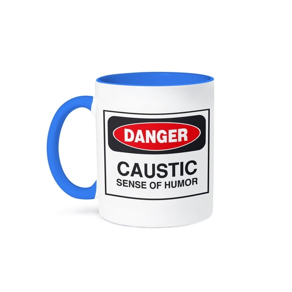 3dRose, Caustic Humor, 15oz Two-Tone Blue Mug