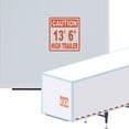 thumbnail image 1 of Caution 13' 6" High Trailer Vinyl Decal Sticker - Height Trailer Sign Truck Safety Markings for Dry Van and Reefer Trailers Caution Clearance Height Sign (7" x 8", Orange), 1 of 8