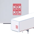 thumbnail image 1 of Caution 13' 6" High Trailer Vinyl Decal Sticker - Height Trailer Sign with Mirror Text Truck Safety Decal for Dry Van and Reefer Trailers Caution Clearance Height Sign (7" x 11", Red), 1 of 8