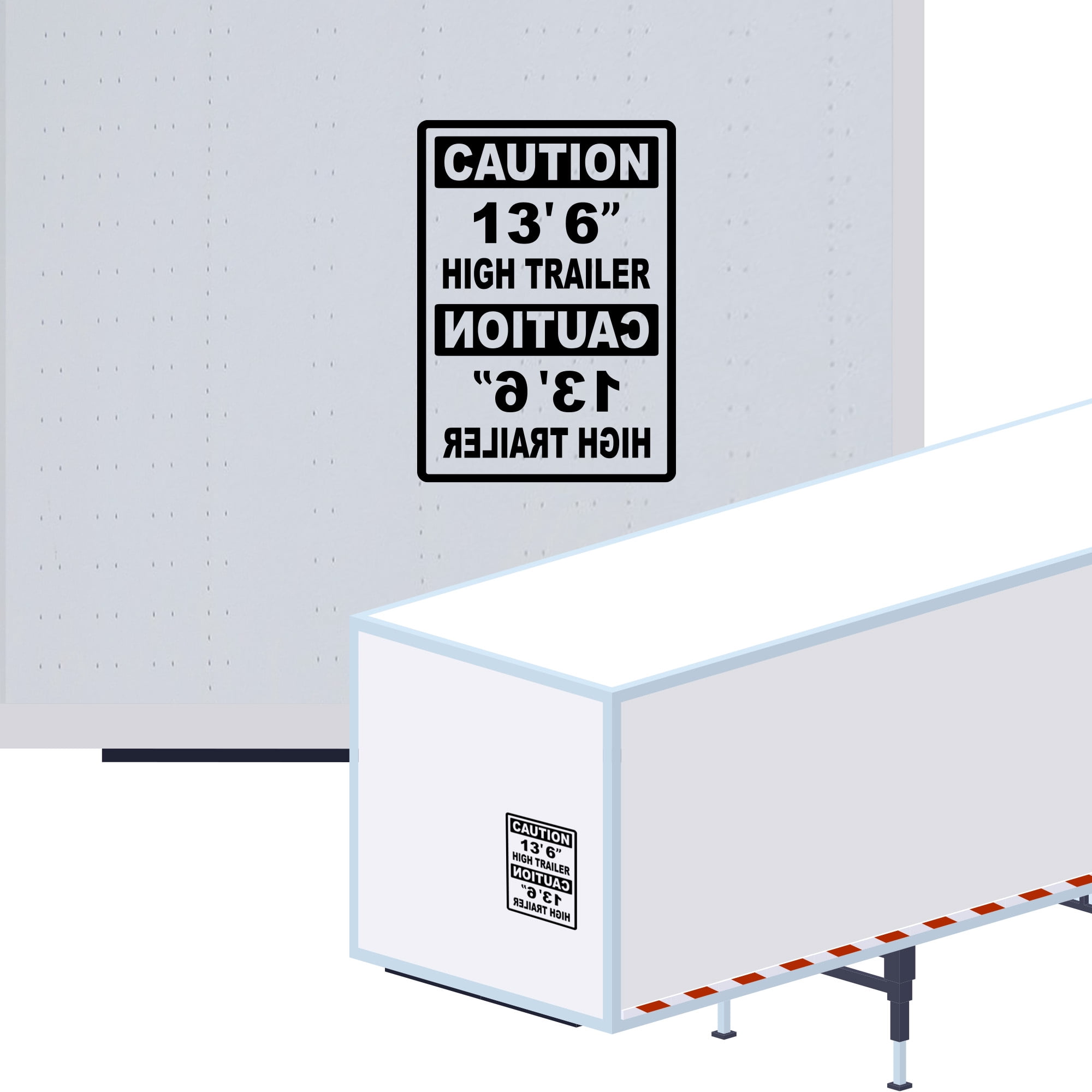 Heavy Trailer Sign Caution 13' 6