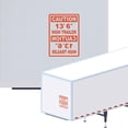 thumbnail image 1 of Caution 13' 6" High Trailer Vinyl Decal Sticker - Height Trailer Sign with Mirror Text Truck Safety Decal for Dry Van and Reefer Trailers Caution Clearance Height Sign (7" x 11", Orange), 1 of 8