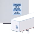 thumbnail image 1 of Caution 13' 6" High Trailer Vinyl Decal Sticker - Height Trailer Sign with Mirror Text Truck Safety Decal for Dry Van and Reefer Trailers Caution Clearance Height Sign (10" x 14", Blue), 1 of 8