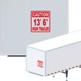 thumbnail image 1 of Caution 13' 6" High Trailer Vinyl Decal Sticker - Height Trailer Sign Truck Safety Markings for Dry Van and Reefer Trailers Caution Clearance Height Sign (7" x 8", Red), 1 of 8