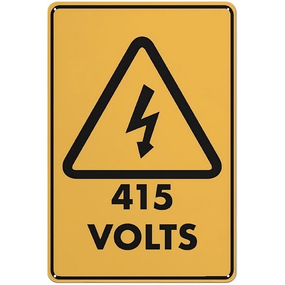Caution 415 Volts-Electrical Hazard Sign, 8"x12" Metal Aluminum Sign, Weather-Resistant Weatherproof Sign for Indoor Outdoor Use