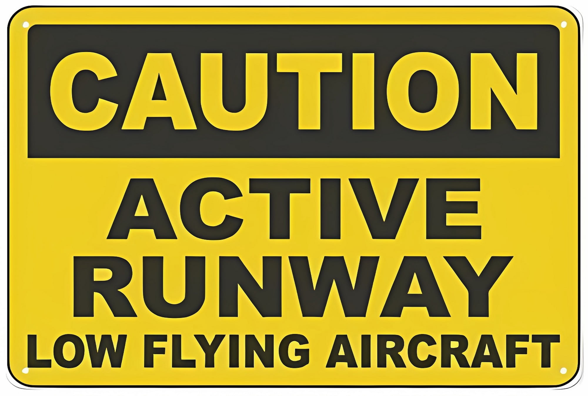 Caution Active Runway Sign, 8"x12" Aluminum Tin Warning Sign, Airport ...
