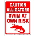 thumbnail image 1 of Caution Alligators Swim at Own Risk Sign, 1 of 1