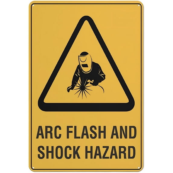Caution Arc Flash and Shock Hazard Sign 12 x 8 Inches - Grade ...