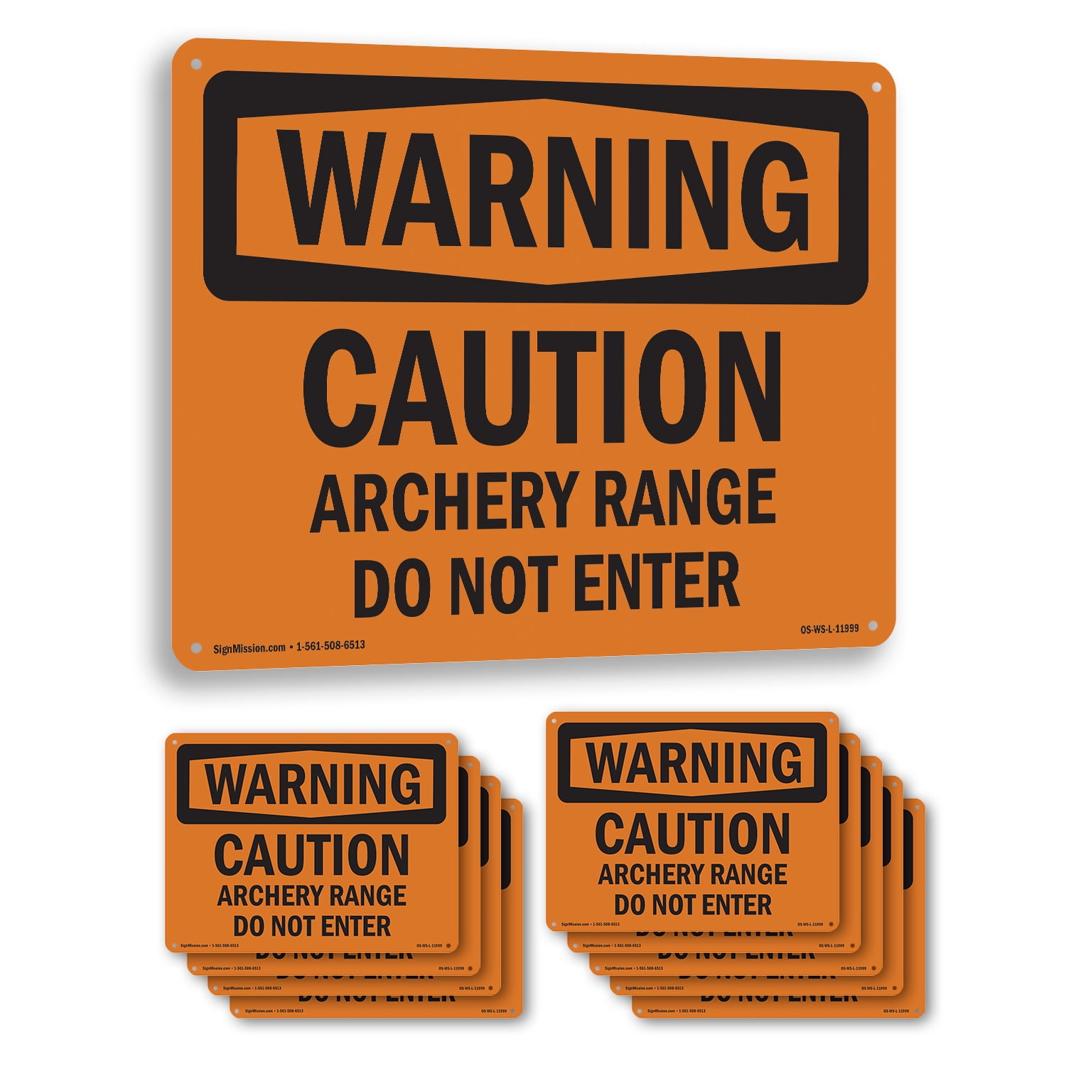 Caution Archery Range Do Not Enter OSHA WARNING Aluminum Sign 24 Inch x ...
