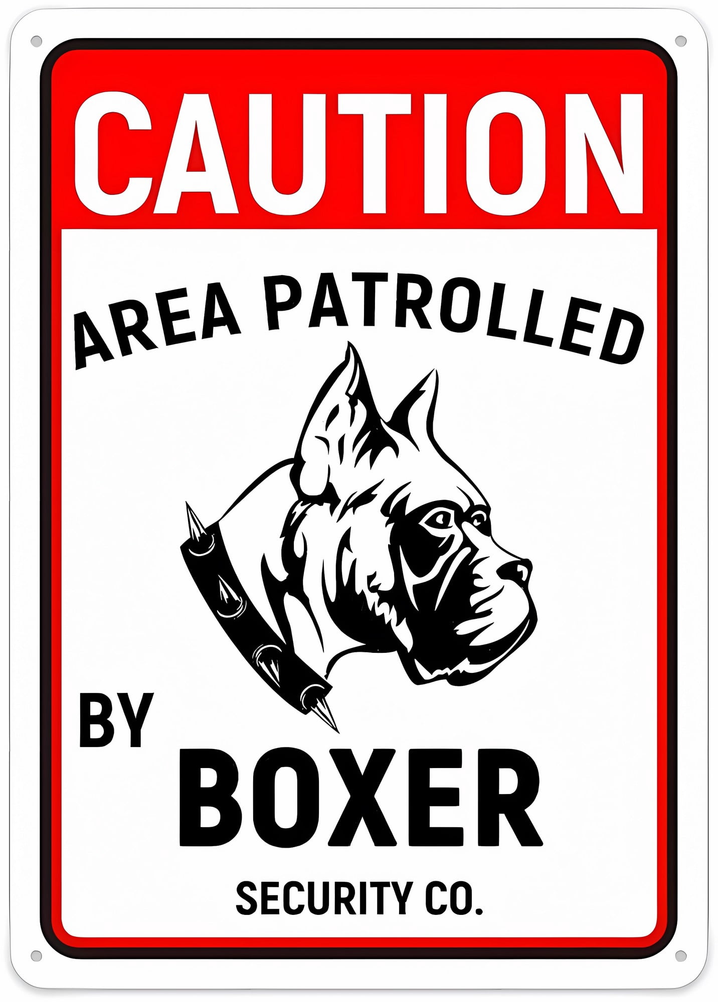 Caution Area Patrolled Boxer Dog Sign, 8