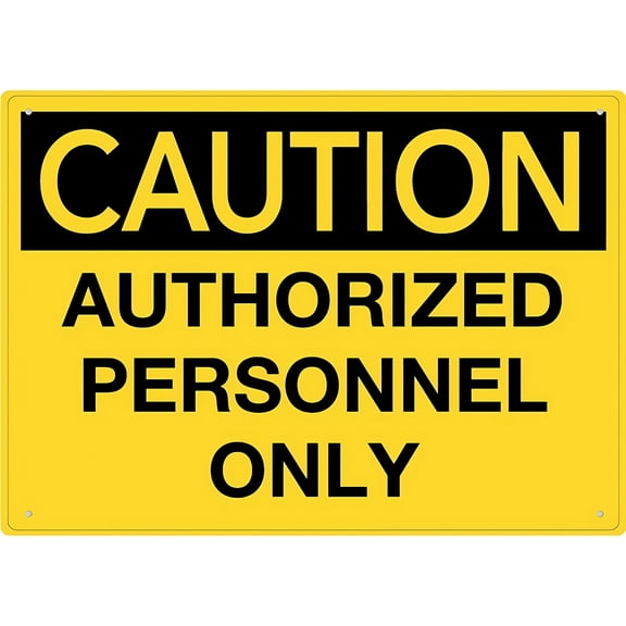 Caution Authorized Personnel Only Sign - 8"x12" UV Printed Aluminum Outdoor Weatherproof Security Sign for Home Business