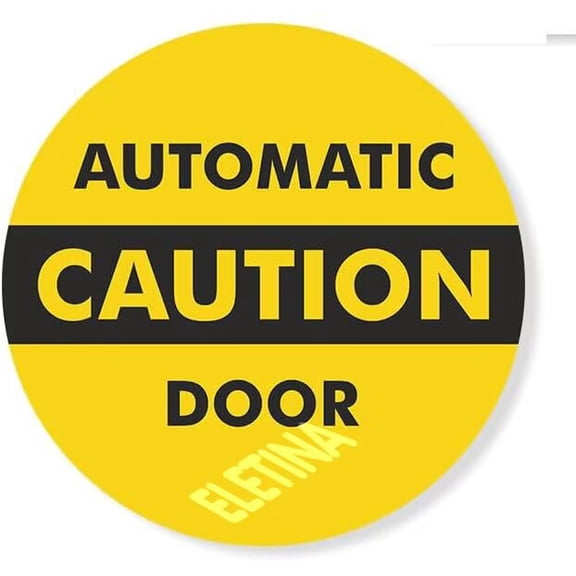 Caution - Automatic Door Sticker Metal Sign for Outdoor & Indoor 12" x 8"